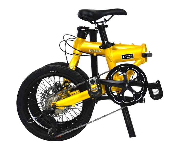 Road bike KOSDA 16-inch aluminum plating color ultra light folding bicycle 8-10 speed change system Kosda brand road bicycle