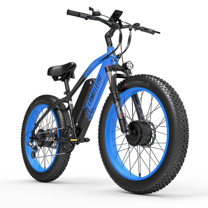 LANKELEISI MG740 PLUS 26 Inch Fat Tire Electric Dirt Bike 2000W Dual Drive Electric Mountain Bike with 48V 17.5Ah Lithium Battery for Off-Road Adventures