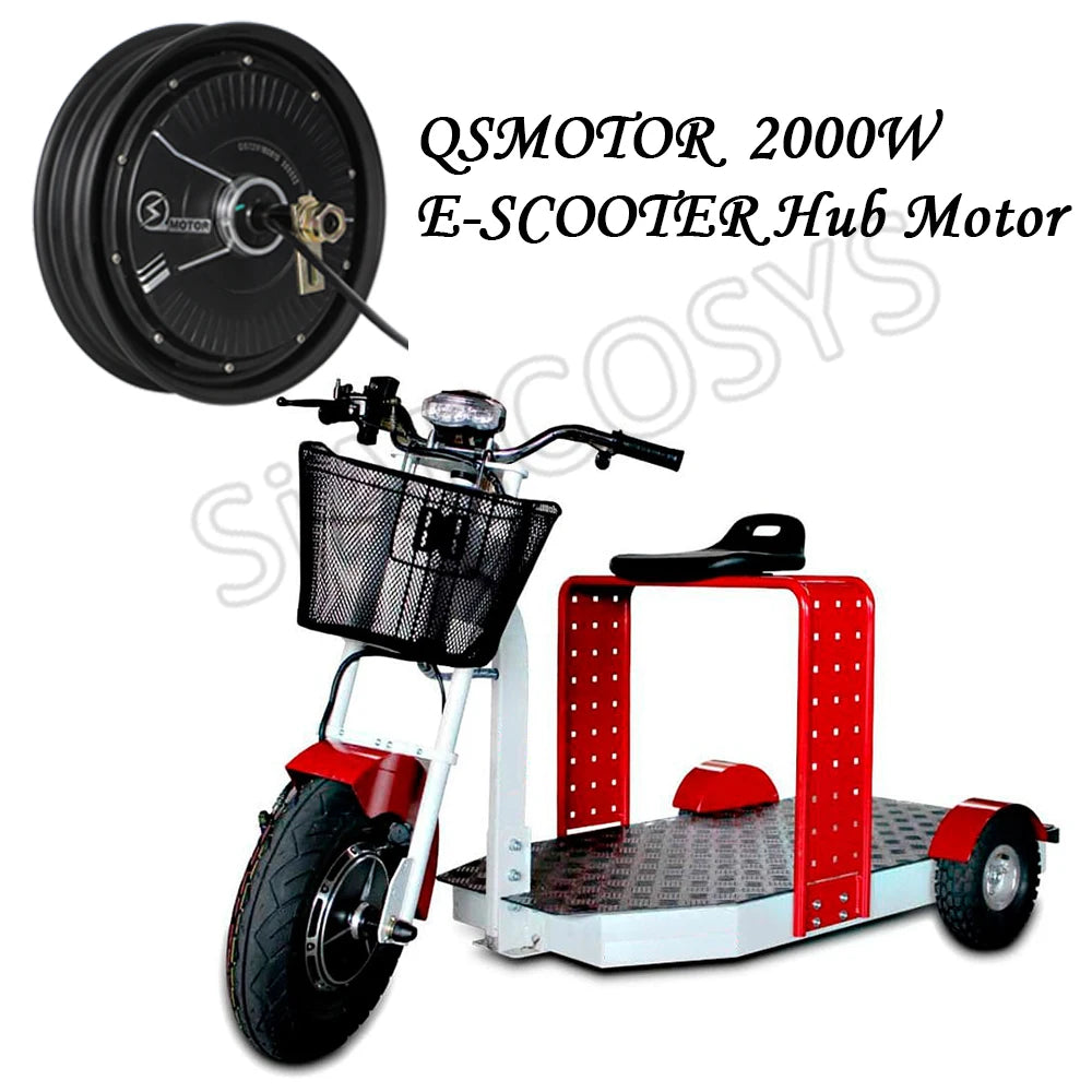 SiAECOSYS QSMOTOR 10x2.15inch 2000W 48V 35kph Hub Motor with EM50SP controller and kits for low speed high torque Electric Scoot