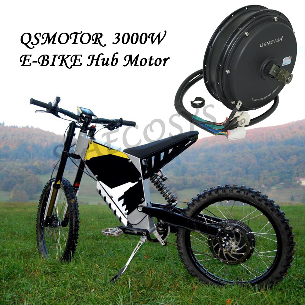 QS MOTOR E-Bike 3KW 50H72V 70KPH Spoke Hub Motor with 19*1.6inch moped wheel rim and SIA7230 controller