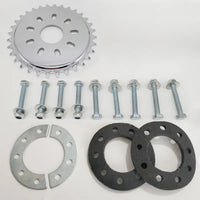 Bicycle spoke sprocket bicycle rear wheel 32t sprocket for left drive motor kit 16t flywheel with motor MY1016Z adapter