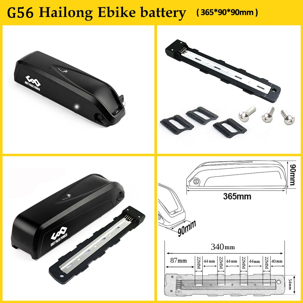 LG 21700 EBike Battery Pack 36V 48V 52V 19.2Ah 14.4Ah 24Ah G56 G70 Hailong Case for Electric Bicycle 250W 350W 500W 750W 1000W