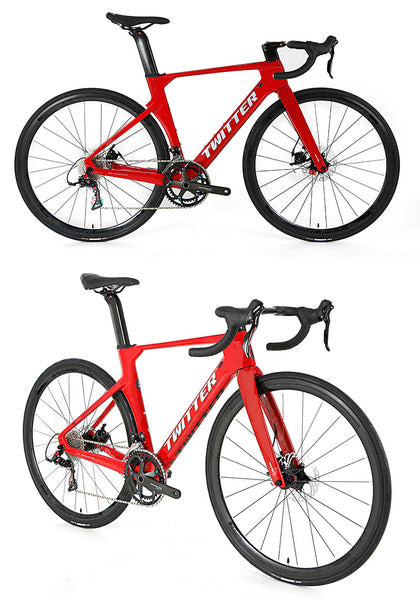 TWITTER R10 RIVAL-22S T800 Breaking Wind Racing Carbon Fiber Road Bike Full Hidden Inner Routing Oil Disc Brakes