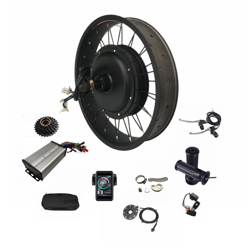 NBPower Electric Fat Tire Bike Conversion Kit 20inch 26inch Fat Bicycle conversion kit dropout 170mm or 190mm snow bike with Daul mode controller
