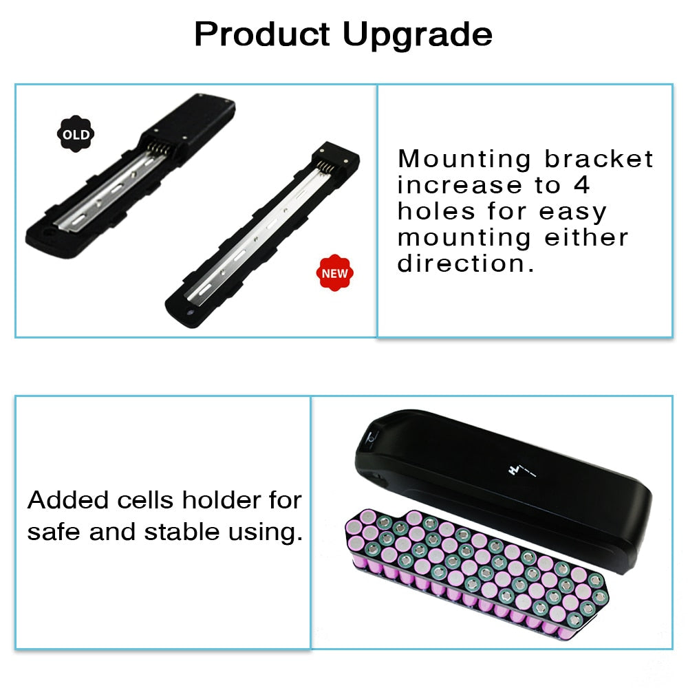 LG 21700 EBike Battery Pack 36V 48V 52V 19.2Ah 14.4Ah 24Ah G56 G70 Hailong Case for Electric Bicycle 250W 350W 500W 750W 1000W