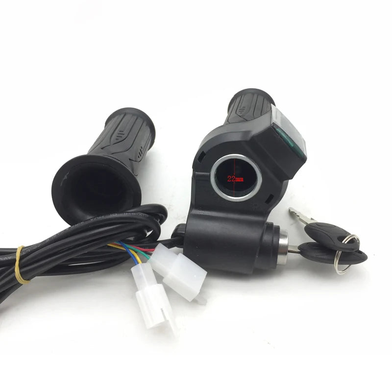12-99V Battery Voltage Indicator Digital Ebike Twist Throttle with Key Switch for electric scooter tricycle bicycle MTB ATV part