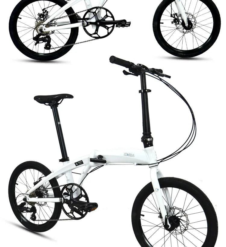 Road bike KOSDA 20-inch aluminum plating color ultra light folding bicycle 8-10 speed change system Kosda brand road bicycle