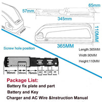 36V 48V 52V Ebike Battery - Electric Bicycle Battery for Bafang Motor with Hailong Electric Bicycle Battery and Built-in BMS and Charger Included