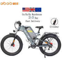 GOGOBEST GF650 Electric Mountain E-bike  1000W Motor Off-Road Bicycle with 26*4.0 Fat Tire and Hydraulic Disc Brake for Off-Road Riding and Mountain Sport