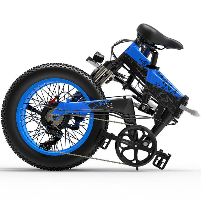 BEZIOR XF200 All-Terrain Bike 1000W 20 Inch Foldable Electric Fat Tire Bike with 48V 15Ah Lithium Battery and 5-Speed Transmission
