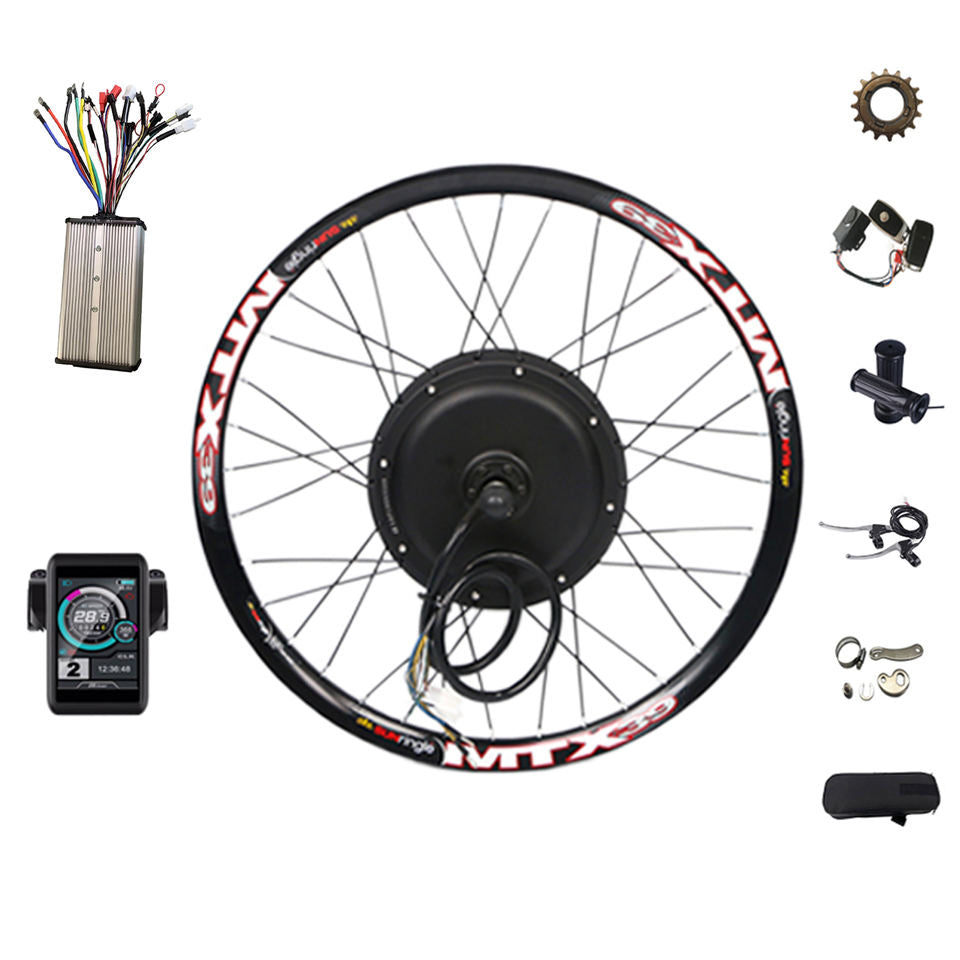 High powered electric bike conversion kit Dropouts E-bike Kit 72V 3000w E bike Conversion Kit Rear Wheel with 80A Dual Hall Controller