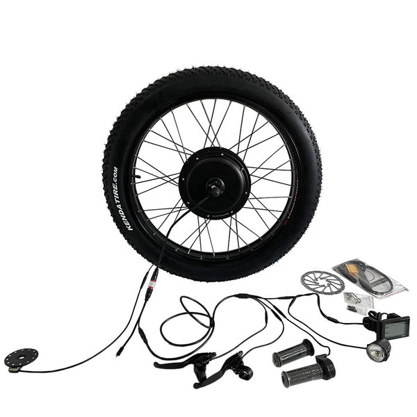 48V1000W FAT Tire Electric Bike Conversion Kit - Brushless Front/Rear Motor with Built-In Smart Controller and Multiple Wheel Size Options