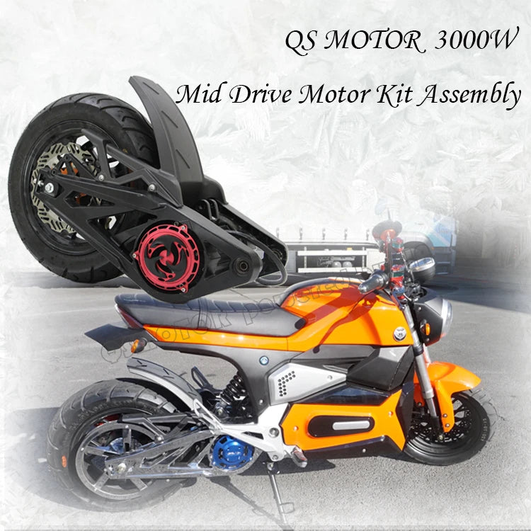 SiAECOSYS 12 X 3.5 inch QS138 3000W 72V 100KPH Mid Drive Motor CAN Controller for Adult Electric Motorbike