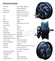 SiAECOSYS QSMOTOR 12inch 3000W 72V 90kph Hub Motor with SIAYQ72120 controller and kits for Electric Motorbike