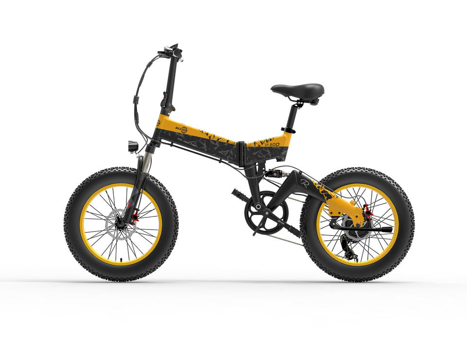 BEZIOR XF200 All-Terrain Bike 1000W 20 Inch Foldable Electric Fat Tire Bike with 48V 15Ah Lithium Battery and 5-Speed Transmission