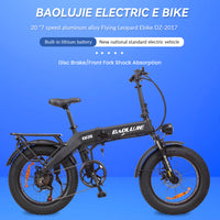 BLJ DZ-2017 EU Stock Folding City Ebike: 20 Inch Fat Tire Electric Bicycle for Adventurous Adults