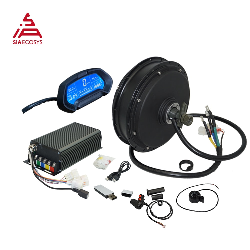 New Arrival SiAECOSYS QSMOTOR V3TI V3I 3000W 72V 70kph Hub Motor with SIA7230 controller and kits for E-Bike