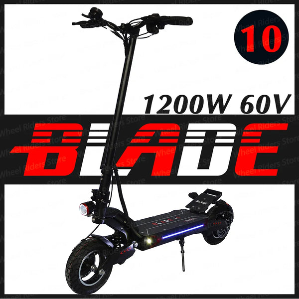 Blade 10S Electric Scooter 60V Single Motor 1200W Top Speed 57km/h 10*3 inch Wide Tire E-scooter Blade10 Single Skateboard