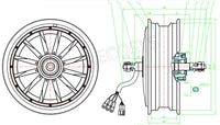 SiAECOSYS QSMOTOR 3000W 72V 80kph Hub Motor with EM100SP controller and kits for electric scooter