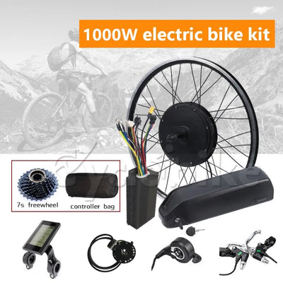 Factory Outlet 48v1000W Electric Conversion Kit Mountain Bike Modified Electric Bike Kit With 48v 12.5ah Lithium Battery