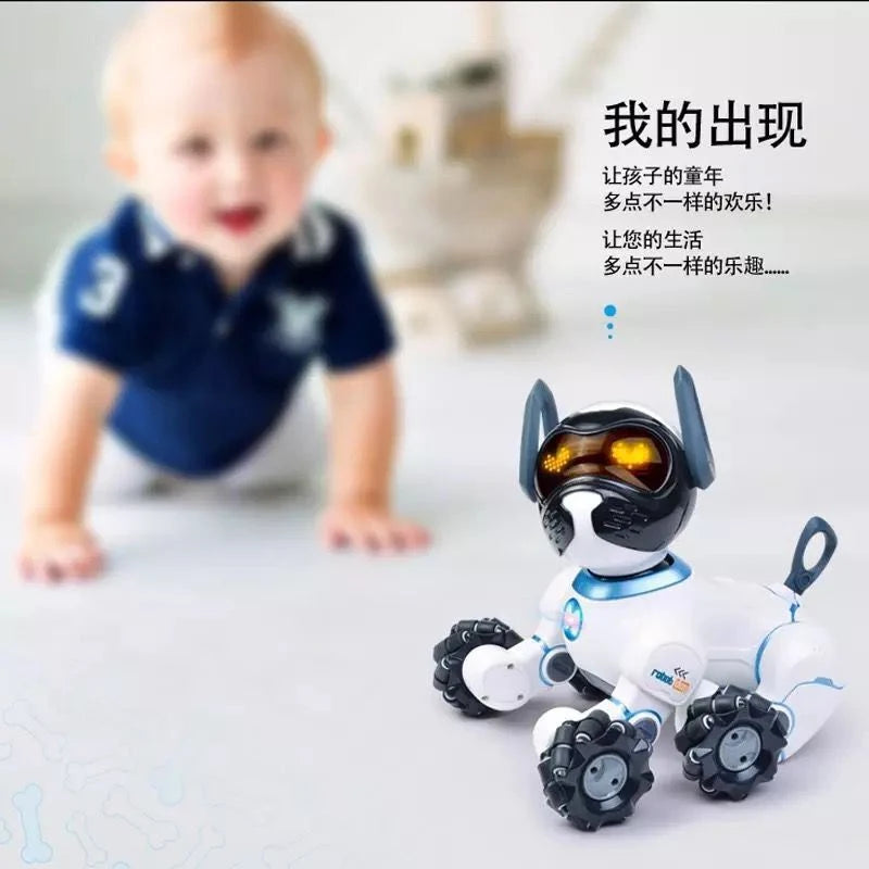 Robot Dog 2.4GHz Remote Control Touch Voice Control Intelligent With Music Song RC Stunt Dog Toys