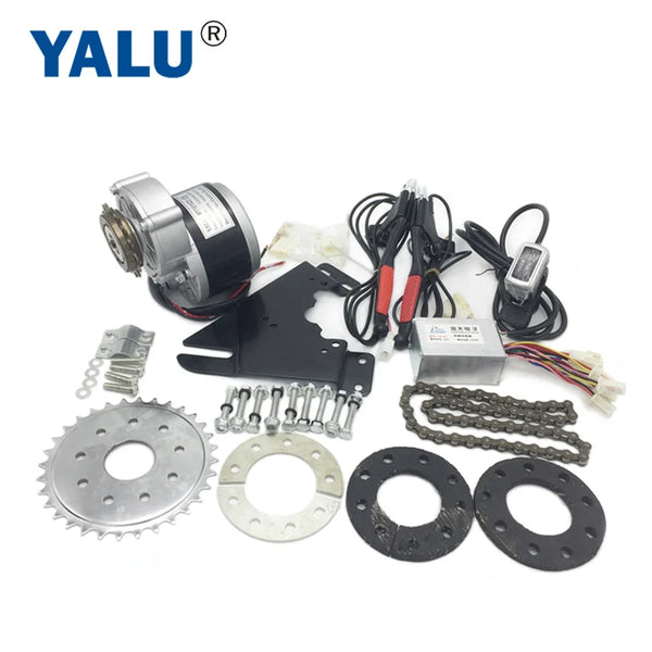 YALU Newest 24V36V 250W Left Chain Drive Electric Bicycle E-Bike Motor kit for Speed Gears Scooter Economical Convert City Bike