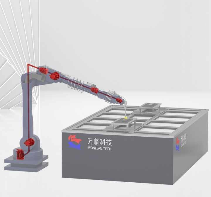 WONLEAN Automatic Robot Waterjet Cutting Machine 6 Axis Robotic Waterjet Cutting Machine