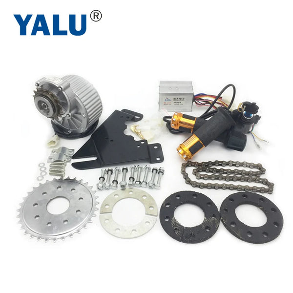 YALU 24V 450W DIY LEFT SIDE EBIKE MOTOR CONVERSION KIT MY1018 UNITEMOTOR ELECTRIC BICYCLE MOTORS COMBO KIT WITH THUMB THROTTLE