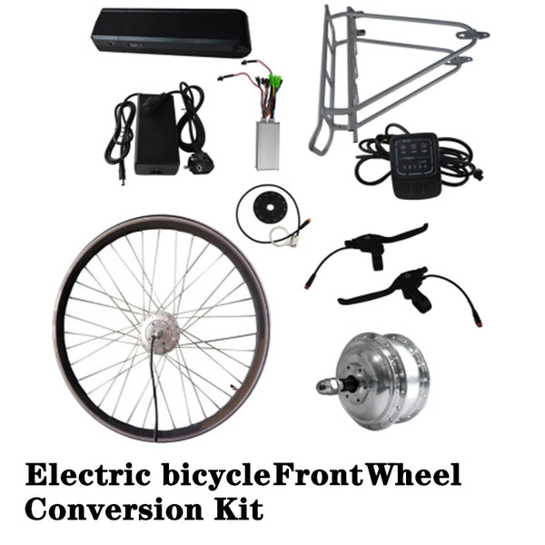 Electric Bicycle Front Wheel Conversion Kit Electric Bicycle Batteries, Rear Rack, Other Accessories