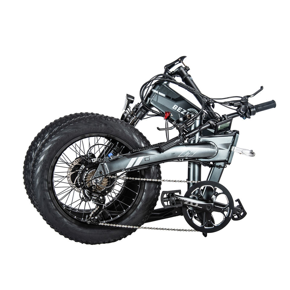 BEZIOR XF005 Dual Motor Dual Battery Electric Mountain Bike 20 Inch Wheel 36V 16+6.4Ah Lithium Battery Ebike with 20*4" Fat Tires Off-Road Electric Snow Bike