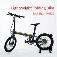 Ewig 20 Inch Carbon Fiber Folding Road Bike Double Disc Brake 9 Speed Folding Bike Men And Women Bicycle Mini Folding Bike