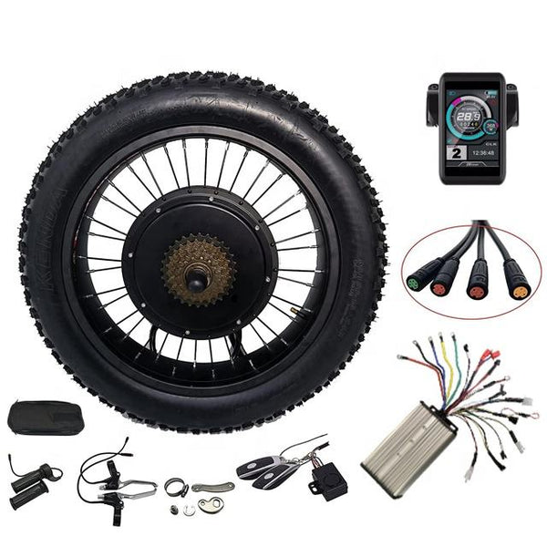 20inch 80mm Width Tyre Waterproof 3000W Brushless Hub Motor Electric Fat Bike Kit Snow Wheel with 80A Dual Hall Controller