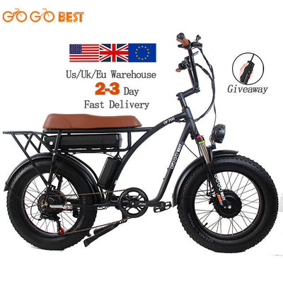 BEZIOR GF750 Electric Dirt Bike 2000W Dual Motor Off-Road Bicycle with 20 Inch Pneumatic Tire and Long Seat for Mountain Sport and Dirt Riding
