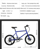 Road bike KOSDA 20-inch aluminum plating color ultra light bicycle 8-10 speed change system Kosda brand road bicycle
