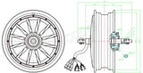 QSMOTOR 12inch 3000W 72V 90kph Hub Motor with SIAYQ72120 controller and kits for Electric Motorbike