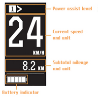 OLED130 display for electric bike conversion kit, Electric Bike Display Screen with Odometer and Speedometer