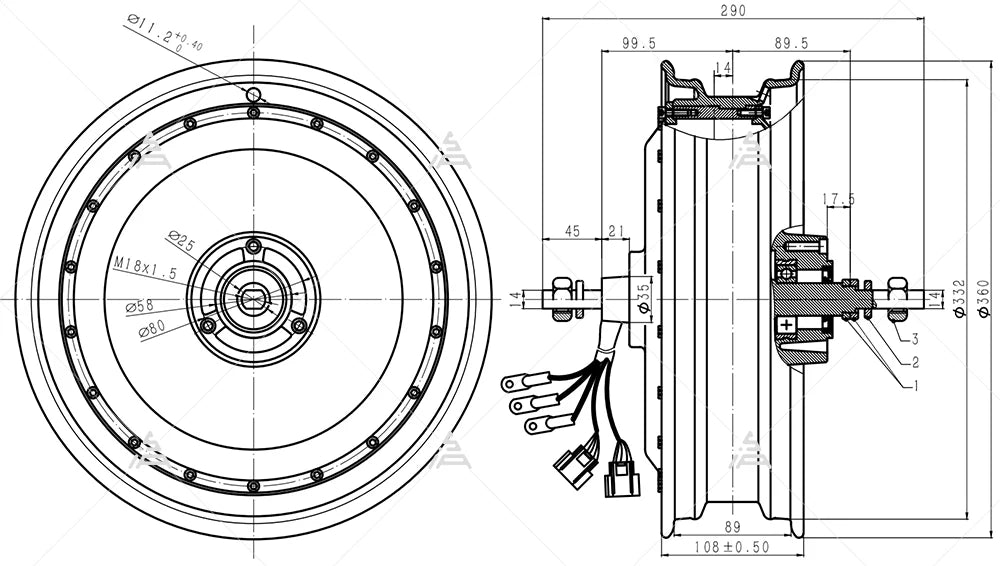 QS Motor 13inch 8000W V4 96V 140kph Hub Motor for Electric Motorcycle