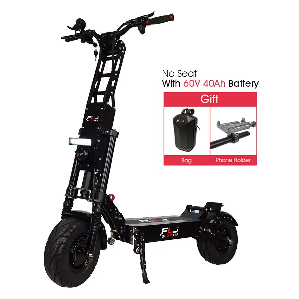 FLJ 13inch Fat Wheels Electric Scooter with 6000W/60V 40ah 80ah batte