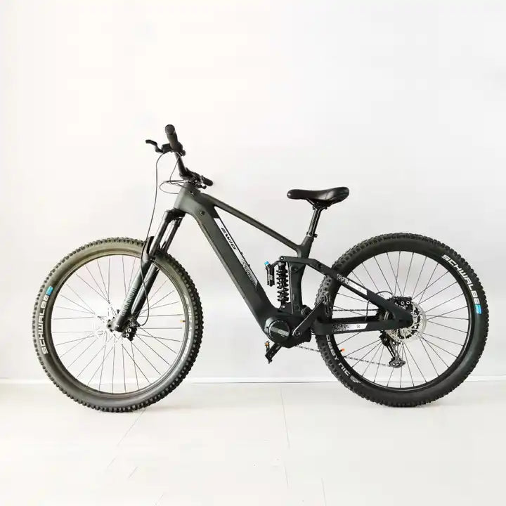 EWIG Carbon Fiber Electric E Bike Mountain 29 inch 48V 17.5AH 500W 12 Speed SHIMANO BAFANG Dual Full Suspension MTB City Bicycle