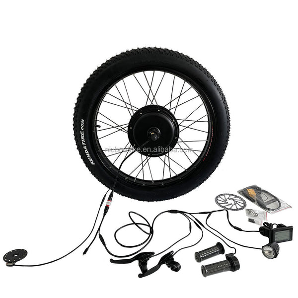 Waterproof 48V 1000W Electric Bike Conversion Kit - Brushless Non-Gear Hub Motor with Integrated Smart Controller and Optional Battery
