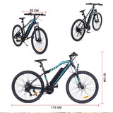 BEZIOR M1 Pro Electric Hybrid Bike - 500W Electric Hybrid Bike with 27.5 Inch Full Suspension Ebike 48V 12.5Ah Lithium Battery, and 7-Speed Shimano Gears