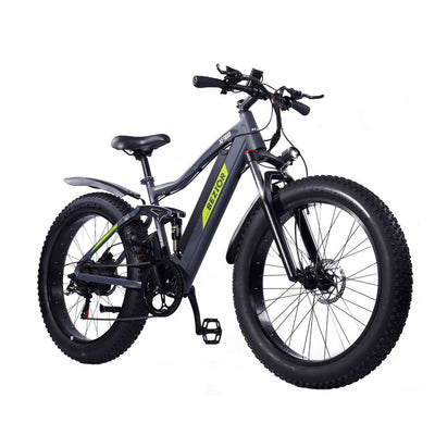 BEZIOR XF900 26 Inch 750W Fat Tire Electric Mountain Bike Off-Road Electric Bicycle with 48V Lithium Battery and Rear Hub Motor 7-Speed E-Bike