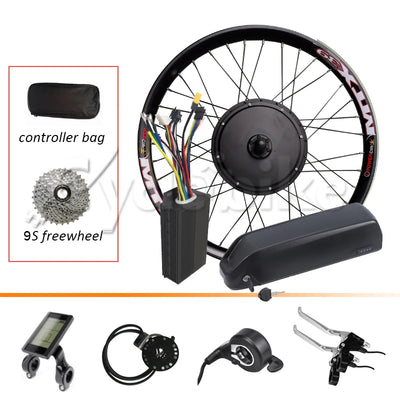 1000W Cassette Motor Wheel Electric Bike Conversion Kit With 48V 12.5AH Lithium Battery E Bike Electric Bicycle Conversion Kit