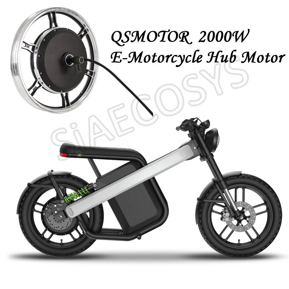 SiAECOSYS QSMOTOR 2000W 72V 70kph Hub Motor 17x1.6inch New Condition with EM80GTSP Controller and Kits for Scooter