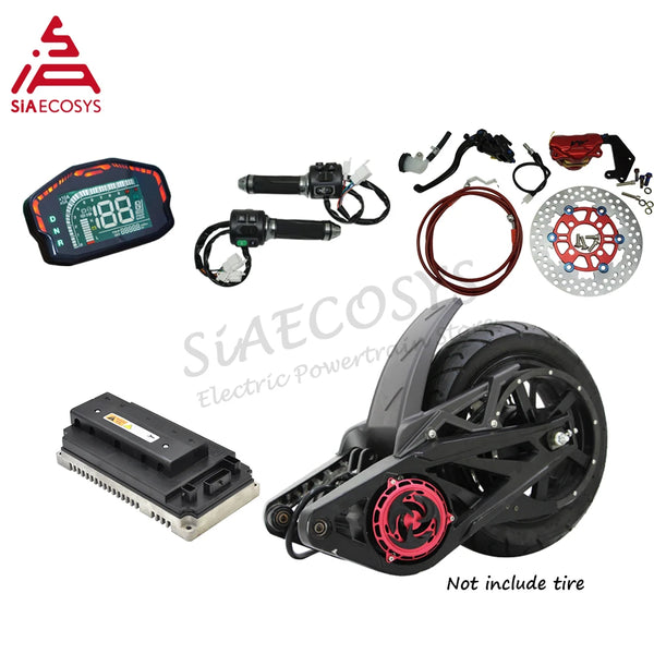 SiAECOSYS 12 X 3.5 inch QS138 3000W 72V 100KPH Mid Drive Motor CAN Controller for Adult Electric Motorbike