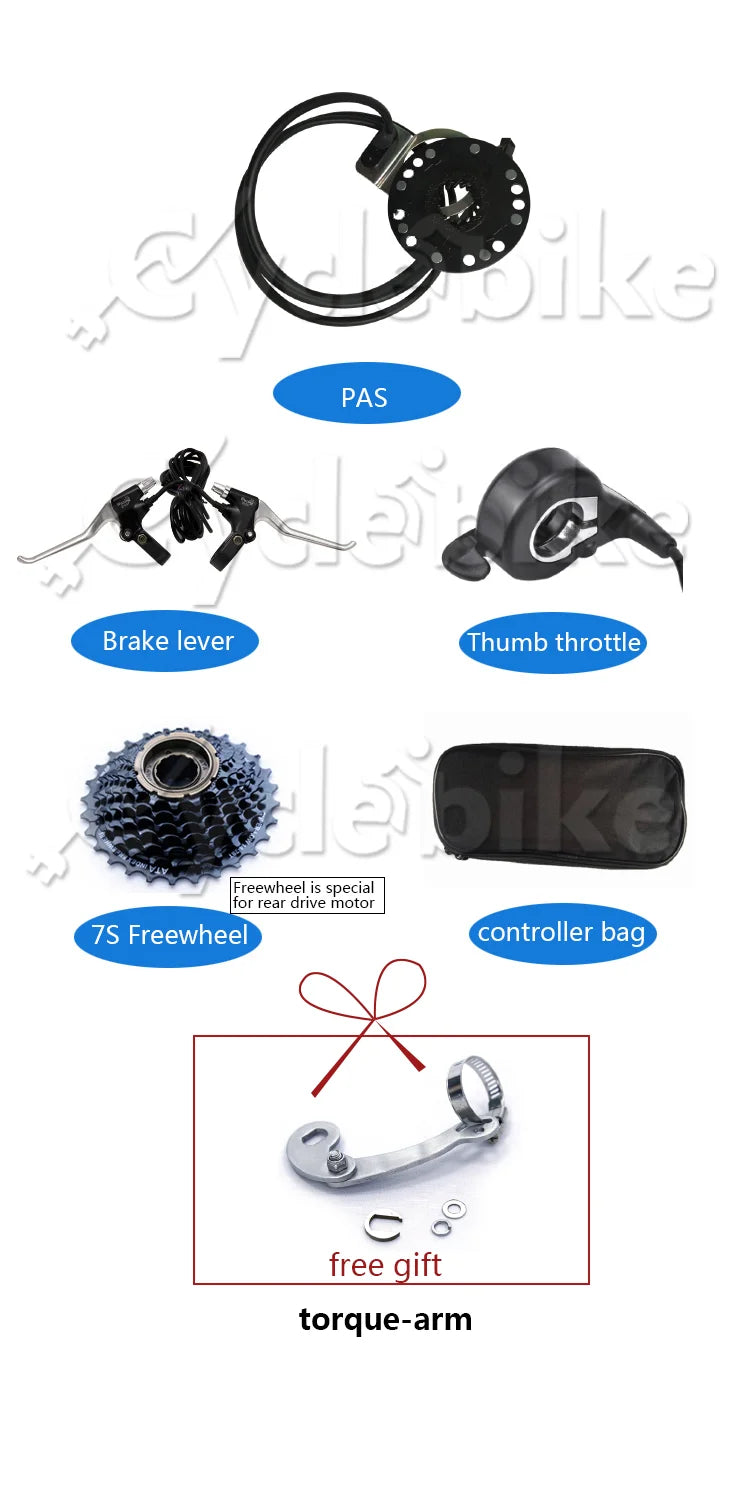 High Power E Bike Kit 48v 1500W Electric Bike Conversion Kit With 48V 17AH Lithium Battery Pack
