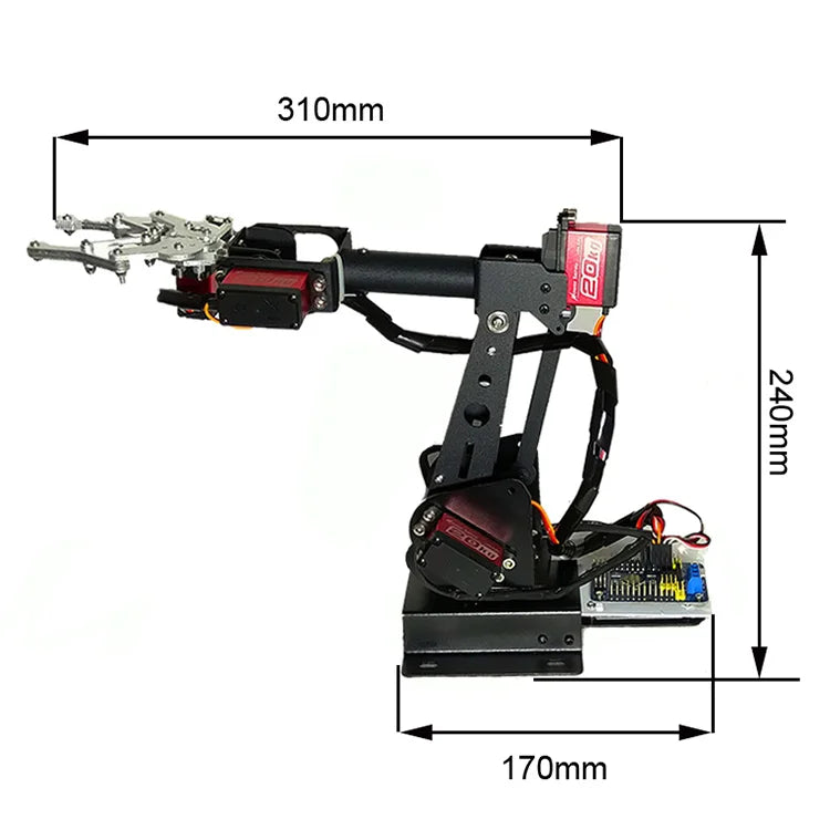 Assembled 6 Dof Robot Arm with Metal Servos Mechanial Clamp Industrail Robotics Claw for Arduino Raspberry Pi