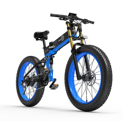 BEZIOR X-PLUS 26 Inch 1500W Folding Electric Dirt Bike Off-Road Electric Mountain Bike 27-Speed Foldable E-Bike for All-Terrain Adventures