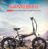 SAMEBIKE XWLX09 Foldable Electric Bicycle 500W 48V 10Ah SHIMANO 7 Speed Adjustable 20 "Aluminum Alloy Full Suspension MTB Ebike