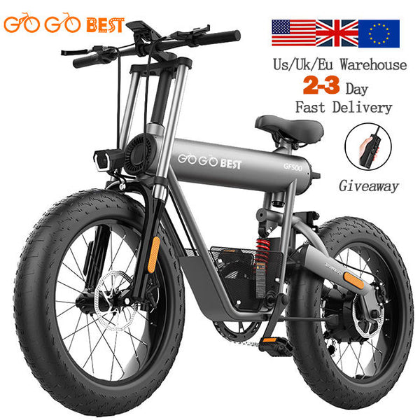 GOGOBEST GF500 Electric Mountain E-bike  750W Motor Off-Road Bicycle with 20*4.0 Fat Tire and Hydraulic Disc Brake for Mountain Sport and Dirt Riding